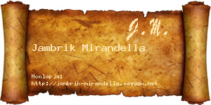Jambrik Mirandella névjegykártya